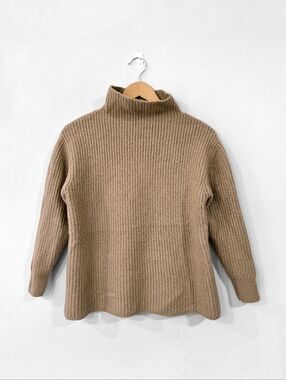WILFRED Aritzia Tan Montpellier Mock Neck Knit Sweater